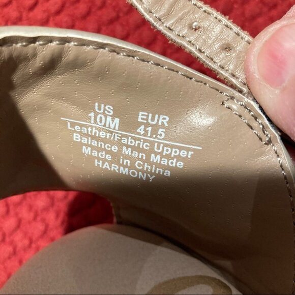 SAM EDELMAN Sz 10 Harmony Wedges Espadrille Light Beige Tan  Suede Shoes - Picture 9 of 9